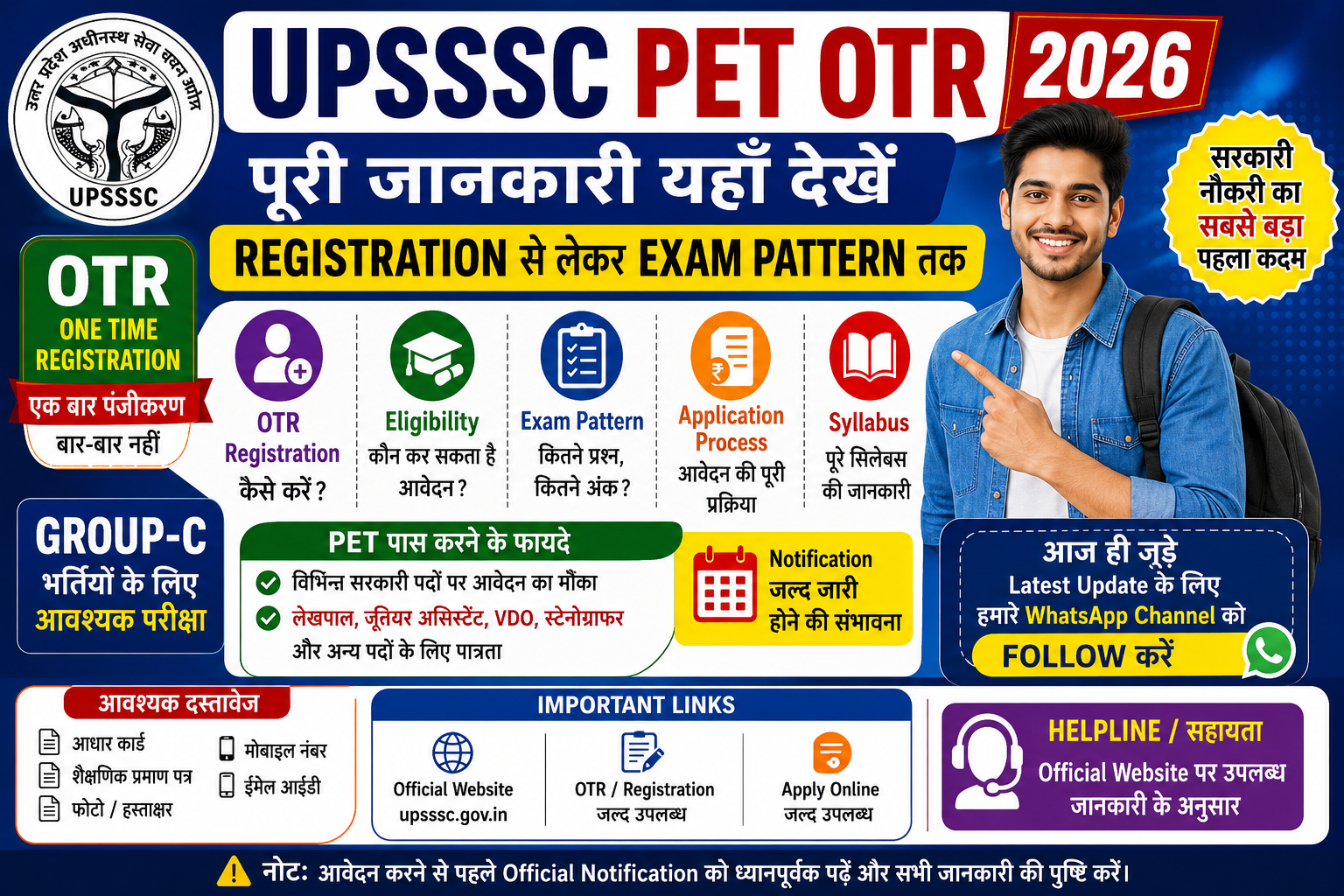UPSSSC PET OTR 2026: Registration, Eligibility, Online Form, Exam Pattern और पूरी जानकारी